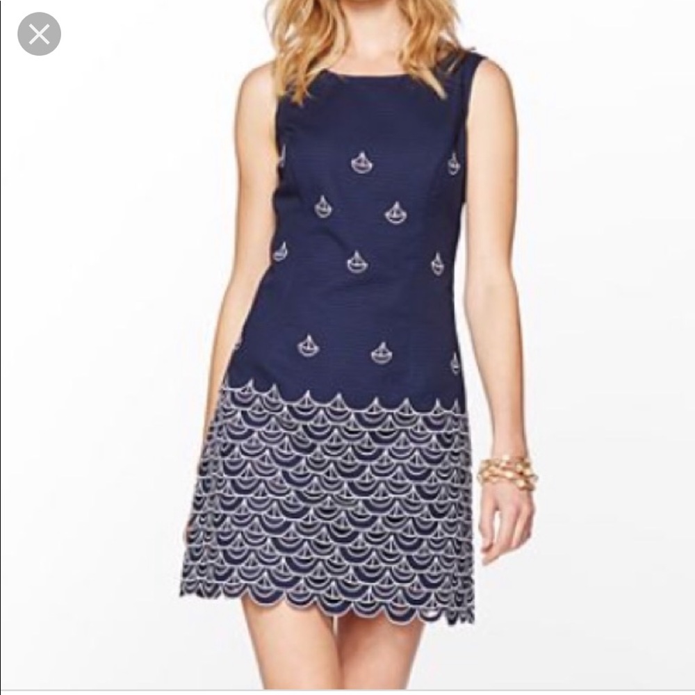 Lilly Pulitzer Clarita Navy & White dress, 00